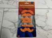 Party Moustaches - Ek 2021 snor set - oranje snor set - oranje team - party moustaches - ek 2021 -feestelijke snor set oranje -