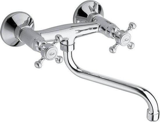 Foto: Inbouw wastafelmengkraan sapho antea 2 knop gebogen uitloop 19 cm chroom