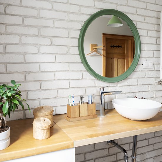 relaxdays Ensembles d'accessoires de salle de bain avec porte-brosse à dents, pompe à savon, plateau