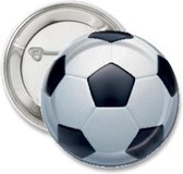 6X Button Voetbal zwart wit - voetbal - EK - WK - button - Holland - Nederland - oranje