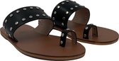 Slipper Met Zilveren Studs Zwart - maat 38