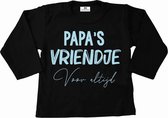 T-Shirt baby-dreumes-papa's vriendje voor altijd-zwart-lichtblauw-Maat 68