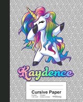 Cursive Paper: KAYDENCE Unicorn Rainbow Notebook