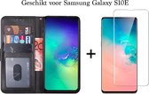 Samsung S10e Bookcase - Samsung galaxy s10e hoesje bookcase zwart wallet case portemonnee book case hoes cover - 1x samsung galaxy s10e screenprotector