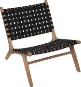 Fatuteuil - Timor Atmosphera nylon en teak lage fauteuil - Zwart