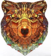 Houten puzzel, Beer Dieren stukjes, A5, In houten doosje, 100 stukjes