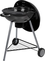 Neka® - Kogelbarbecue - grote grill plaat 55cm – met wieltjes – bolvormige deksel – chroomstalen rooster