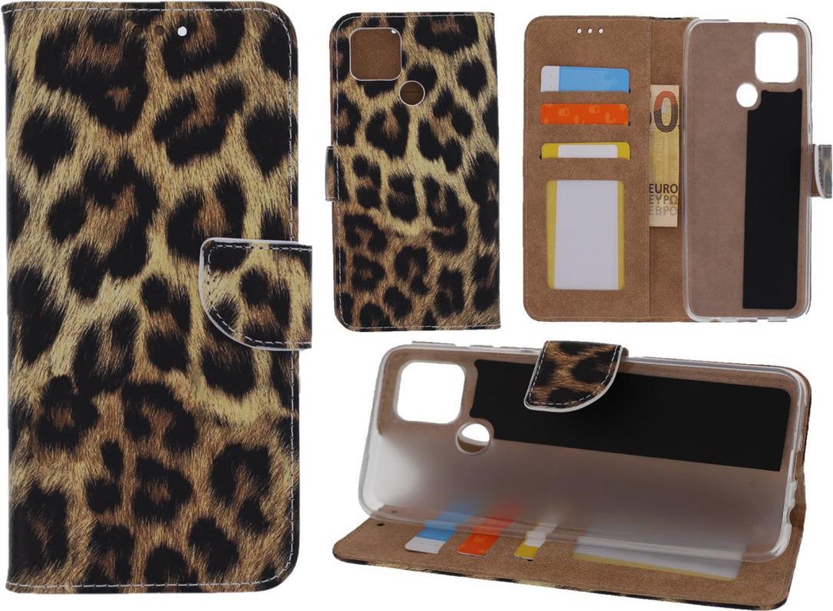 Bookcase Geschikt voor: Oppo A53 4G / A53s - Luipaard - portemonnee hoesje