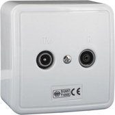 Q-Link coax opbouw contactdoos - radio - tv - wit