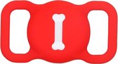 Airtag hoesje rood voor hondenriem / kattenriem sleutelhanger halsband - Leuk design - Voor huisdieren - Makkelijk aan te brengen - Diervriendelijk - Rood