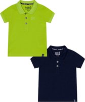 Koko Noko BIO Basics (2pack) Polo NOAH Blauw en Groen - Maat 74-80
