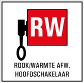 Rook/warmte afv. hoofdschakelaar sticker 100 x 100 mm