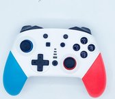 Draadloze bluetooth controller geschikt voor Nintendo Switch Pro & PC - wit / blauw / rood