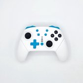 Draadloze bluetooth controller geschikt voor Nintendo Switch Pro & PC - wit / baby blauw