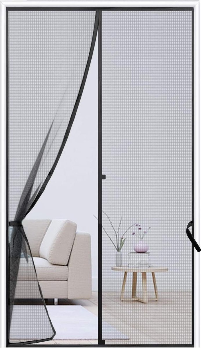 FEDEC Magnetisch Vliegengordijn - Hordeur - Deurgordijn - 99x210 cm - Zwart