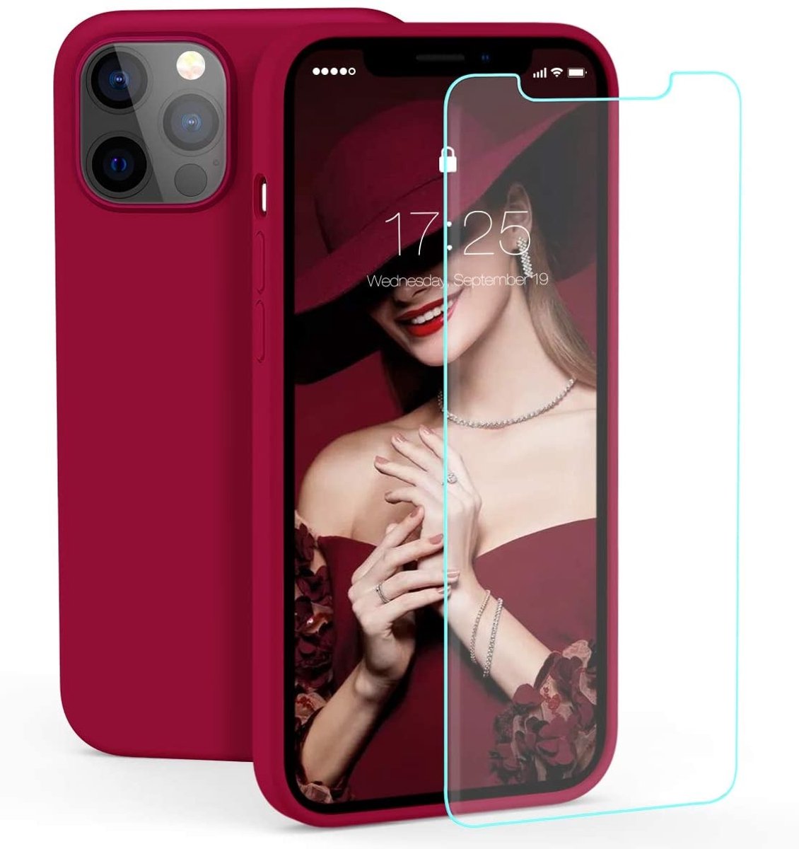 BixB iPhone 12 Mini Hoesje - Glitter Backcover TPU - Rood