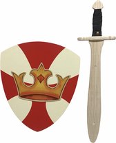 Houten struikrover zwaard en Schild kroon kinderzwaard ridderzwaard ridderschild ridder