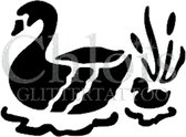 Chloïs Glittertattoo Sjabloon 5 Stuks - Mother Swan - CH1300 - 5 stuks gelijke zelfklevende sjablonen in verpakking - Geschikt voor 5 Tattoos - Nep Tattoo - Geschikt voor Glitter T