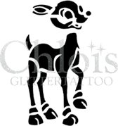 Chloïs Glittertattoo Sjabloon 5 Stuks - Small Deer - CH1401 - 5 stuks gelijke zelfklevende sjablonen in verpakking - Geschikt voor 5 Tattoos - Nep Tattoo - Geschikt voor Glitter Ta