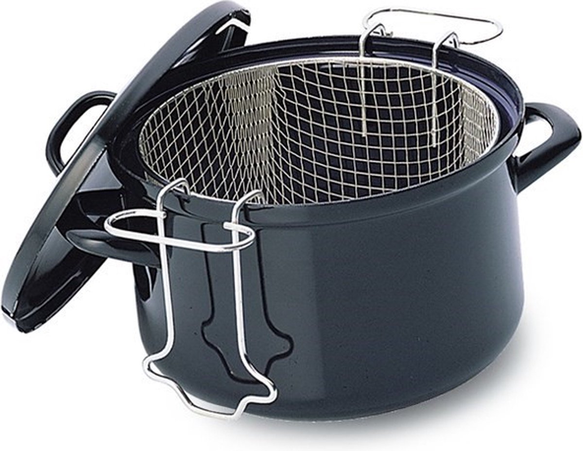 BK Fortalit frituurpan Ø24 cm - zwart - emaille - inductie op Prijzenvolger.com