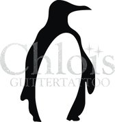 Chloïs Glittertattoo Sjabloon 5 Stuks - Penguin - CH1315 - 5 stuks gelijke zelfklevende sjablonen in verpakking - Geschikt voor 5 Tattoos - Nep Tattoo - Geschikt voor Glitter Tatto