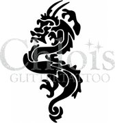Chloïs Glittertattoo Sjabloon 5 Stuks - New Year Dragon - CH2502 - 5 stuks gelijke zelfklevende sjablonen in verpakking - Geschikt voor 5 Tattoos - Nep Tattoo - Geschikt voor Glitt