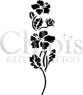 Chloïs Glittertattoo Sjabloon 5 Stuks - Hibiscus Plant - CH3013 - 5 stuks gelijke zelfklevende sjablonen in verpakking - Geschikt voor 5 Tattoos - Nep Tattoo - Geschikt voor Glitte