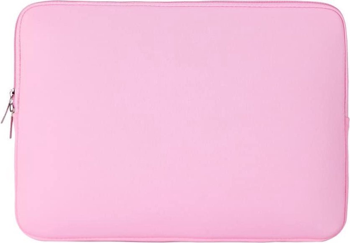 Laptoptas Laptop Sleeve - Soft Sleeve Hoes - Extra Bescherming - 15 inch - Neopreen - Universele Laptophoes - Macbook Sleeve - met Ritssluiting - Laptop Tas - Foam - Macbook - Notebook - Licht roze