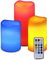 Led kaars afstandsbediening 3 - Kaarsen - RGB - Led- kaars- decoratie-12 verschillende kleuren