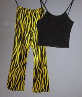 verkleedkleding 1085, rock & roll broek met zwarte top, maat 44