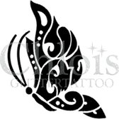 Chloïs Glittertattoo Sjabloon 5 Stuks - Butterfly Side - CH2014 - 5 stuks gelijke zelfklevende sjablonen in verpakking - Geschikt voor 5 Tattoos - Nep Tattoo - Geschikt voor Glitte