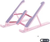 LAPPR Vinicuna - Laptop standaard - Laptop Stand - Tablet Houder - Laptop Verhoger - Verstelbaar & Universeel - Kunststof - Roze + Webcam cover