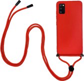 FONU Siliconen Backcase Hoesje Met Koord Samsung Galaxy A41 - Rood