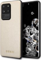 Samsung Galaxy S20 Ultra Backcase hoesje - Guess - Effen Goud - Kunstleer