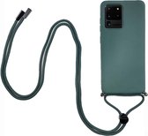 FONU Siliconen Backcase Hoesje Met Koord Samsung Galaxy S20 Ultra - Groen