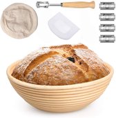 Rijsmandje Inclusief Deegmesje, Deegkleed en Deegschraper – Brood Bakken – 23cm