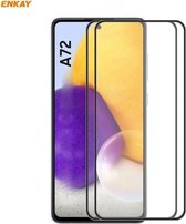 Voor Samsung Galaxy A72 4G / 5G 2 STUKS ENKAY Hat-Prince Anti-drop Volledige lijm Gehard glas Full Screen Film Anti-fall Protector
