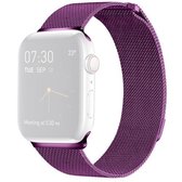 Milanese Loop magnetische roestvrijstalen horlogeband voor Apple Watch Series 5 & 4 40 mm / 3 & 2 & 1 38 mm (paars)