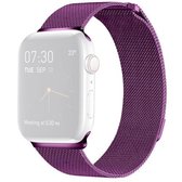 Milanese Loop magnetische roestvrijstalen horlogeband voor Apple Watch Series 5 & 4 44 mm / 3 & 2 & 1 42 mm (paars)