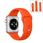 Voor Apple Watch Series 6 & SE & 5 & 4 40 mm / 3 & 2 & 1 38 mm hoogwaardige gewone en langere rubberen sporthorlogeband met pin-and-puck-sluiting (oranje)