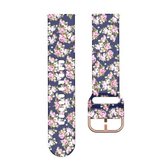 Voor Galaxy Watch 46 mm siliconen band met print (roze roos)
