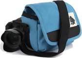 Universele DSLR-camera schoudertas Canvas foto-handtas, externe afmetingen: 19 x 17 x 10 mm (blauw)