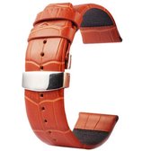 Kakapi voor Apple Watch 38 mm Krokodil textuur dubbele gesp lederen horlogeband, alleen gebruikt in combinatie met connectoren (S-AW-3291) (bruin)