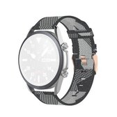 Voor Galaxy Watch 3 45 mm geweven nylon getextureerde band, maat: gratis maat 22 mm (grijs)