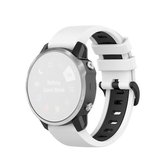 Voor Garmin Fenix 6S siliconen tweekleurige riem (wit zwart)