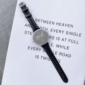 Voor Samsung Galaxy Watch 20mm Smart Watch Universele dubbelzijdige lederen kleine heupband (zwart)