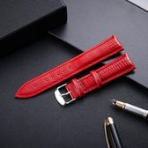 Lizard Texture lederen band vervangende horlogeband, maat: 18 mm (rood)