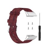 Voor Garmin Forerunner 35/30 universele nylon canvas vervangende polsband horlogeband (wijnrood)
