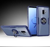 Krasbestendige TPU + acryl ringbeugel beschermhoes voor Galaxy S9 Plus (blauw)