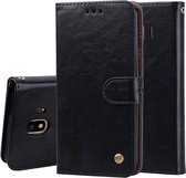 Business Style Oil Wax Texture Horizontale Flip Leather Case voor Galaxy J4 (EU-versie) (2018), met houder & kaartsleuven en portemonnee (zwart)